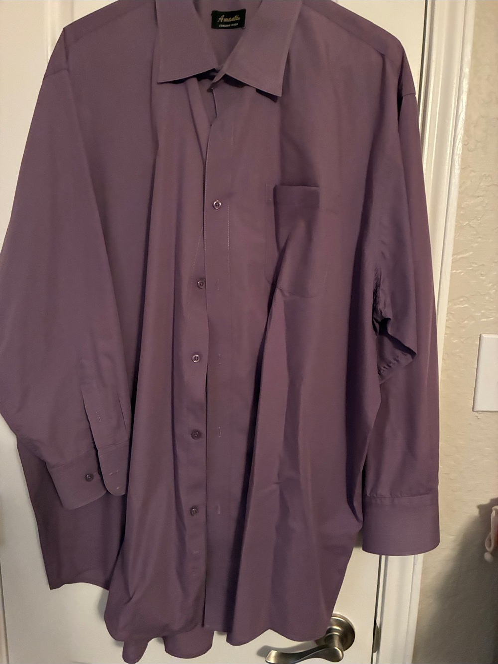 Men's Long-Sleeve Dress Shirt by Arrow in Dusty Purple
